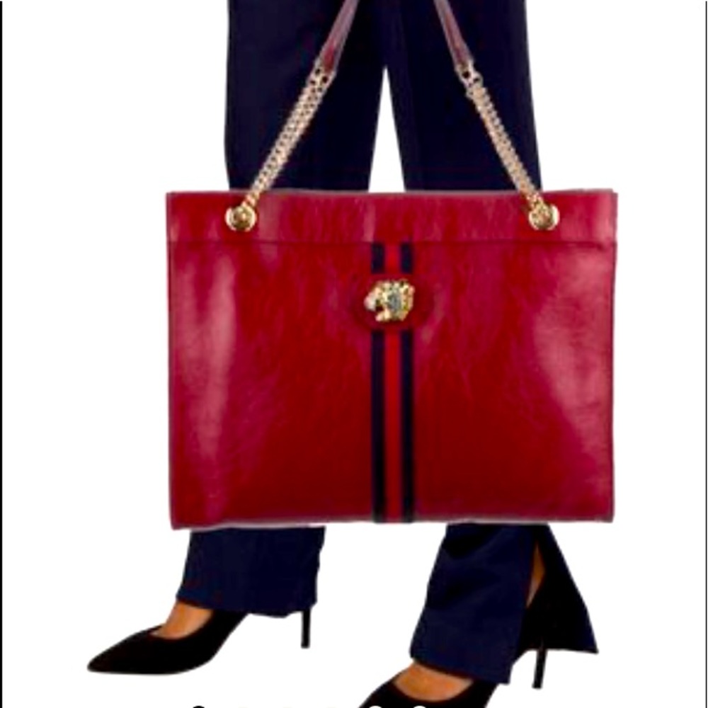 Gucci Authentic Leather Rajah Tote
